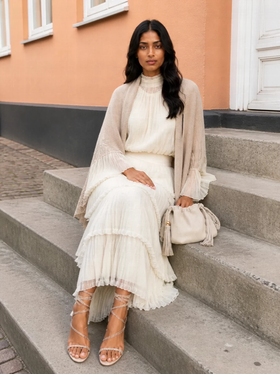 Elisabetta franchi ivory maxi skirt evening outfit