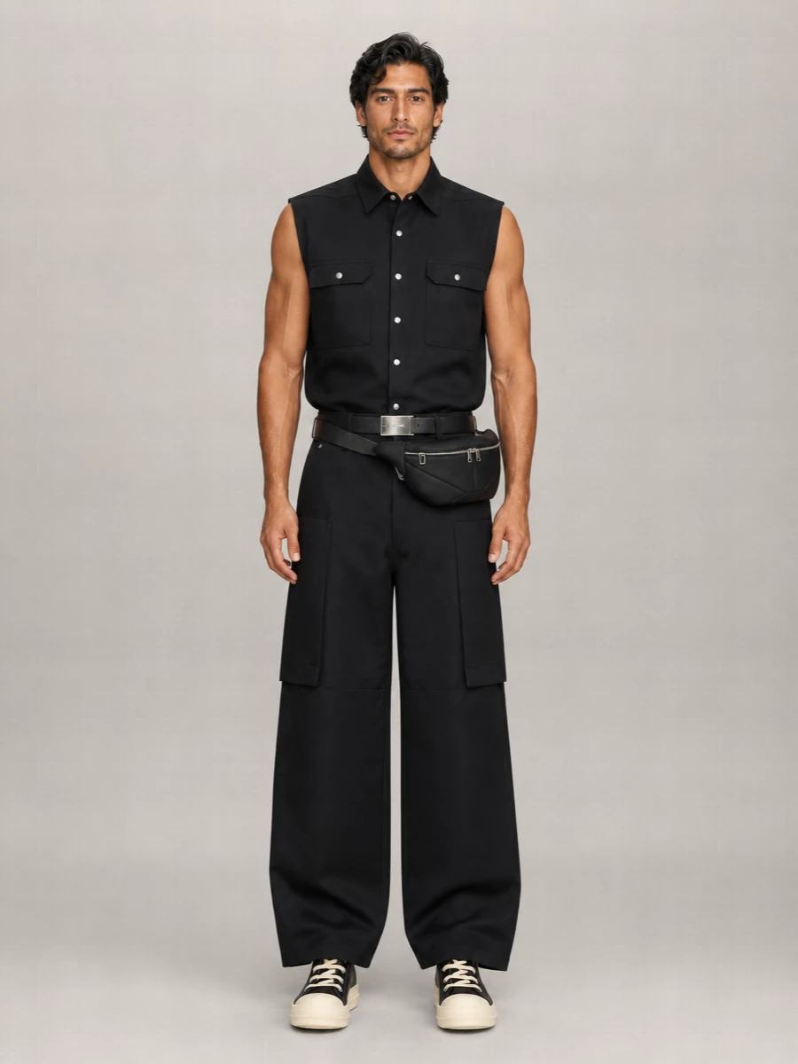 Rick Owens Cotton Wide-Leg Trousers