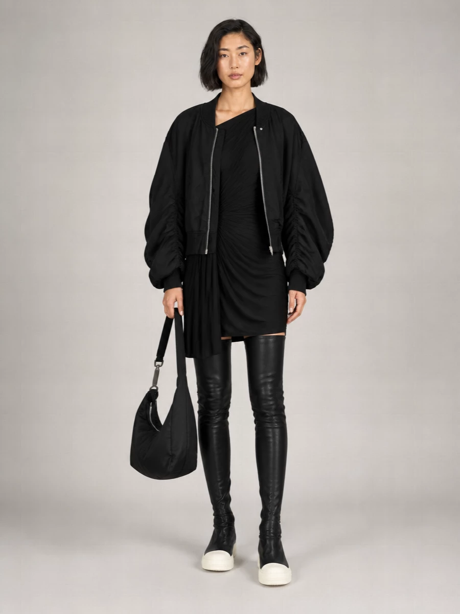 Rick Owens Cupro Oversized Bomber Jacket