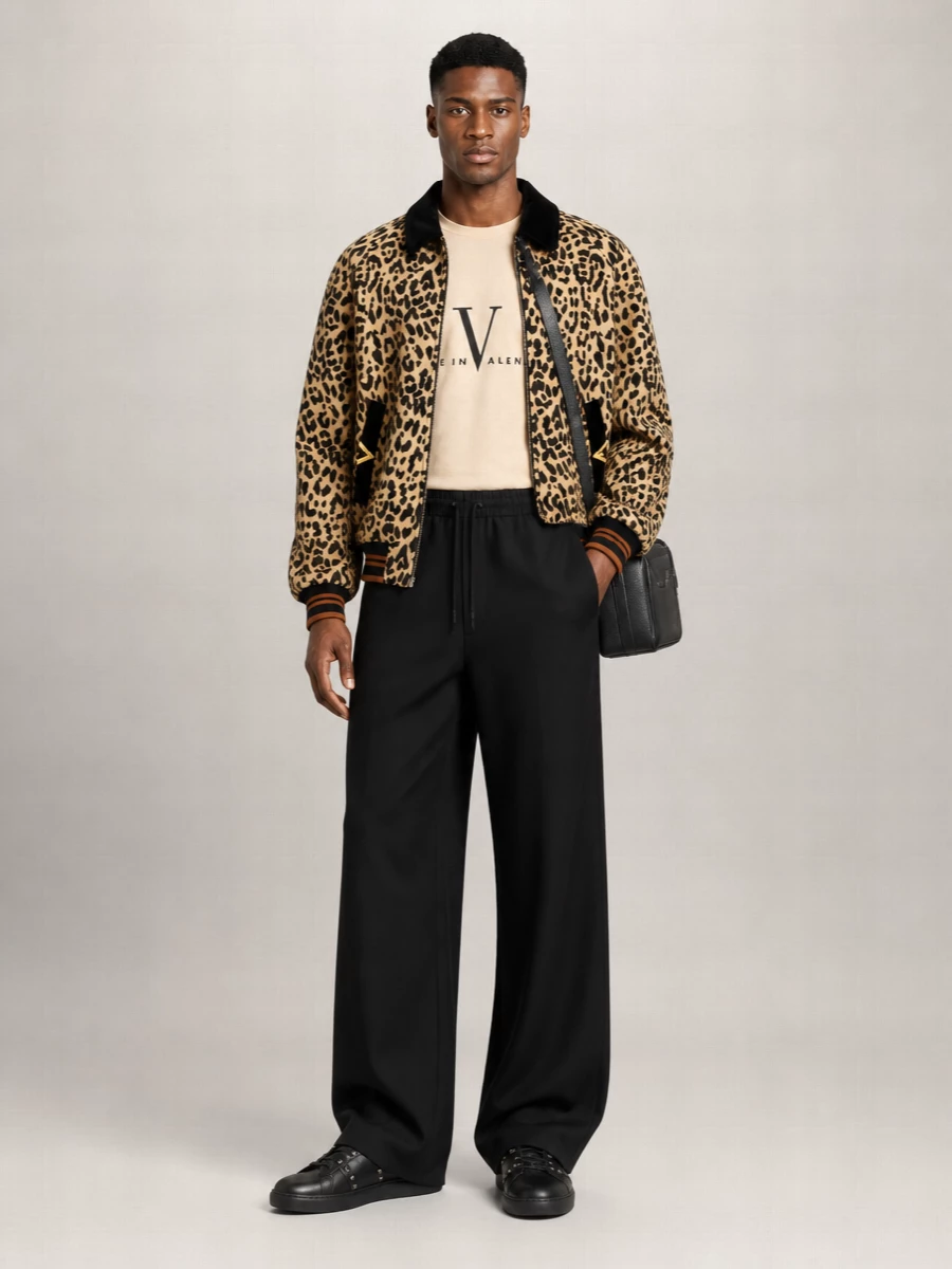 Valentino Garavani Wool Printed Bomber Jacket