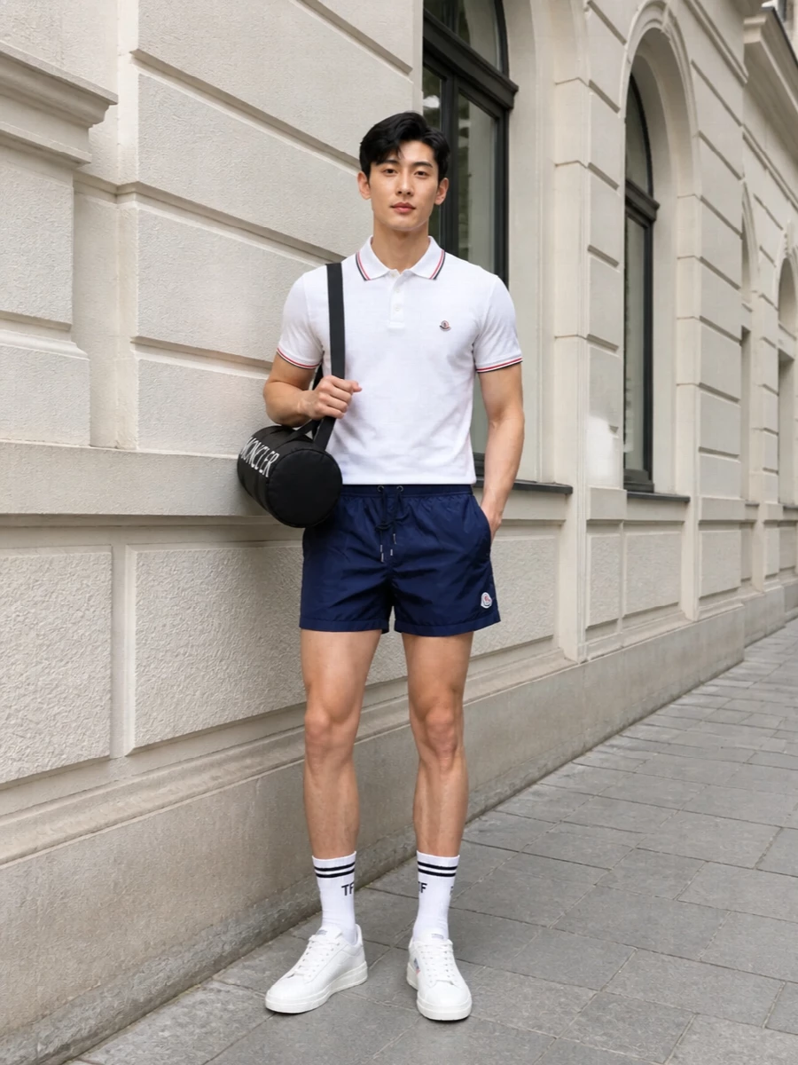 Moncler swim shorts polo white court sneakers