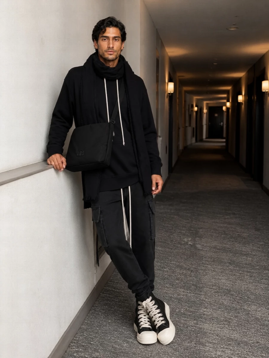 Rick owens drkshdw black hoodie cargo joggers