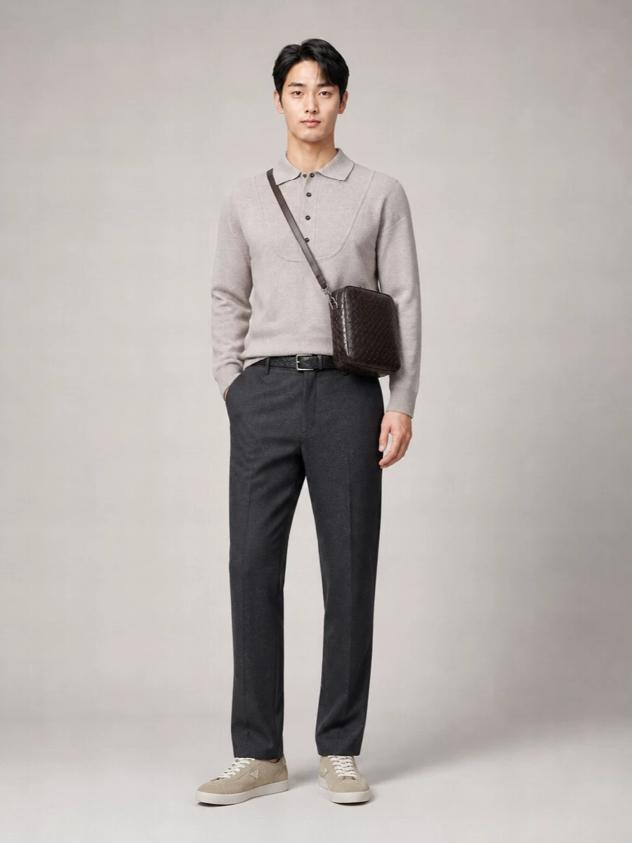 Jacquemus Cashmere Blend Ribbed Polo Neck Sweater