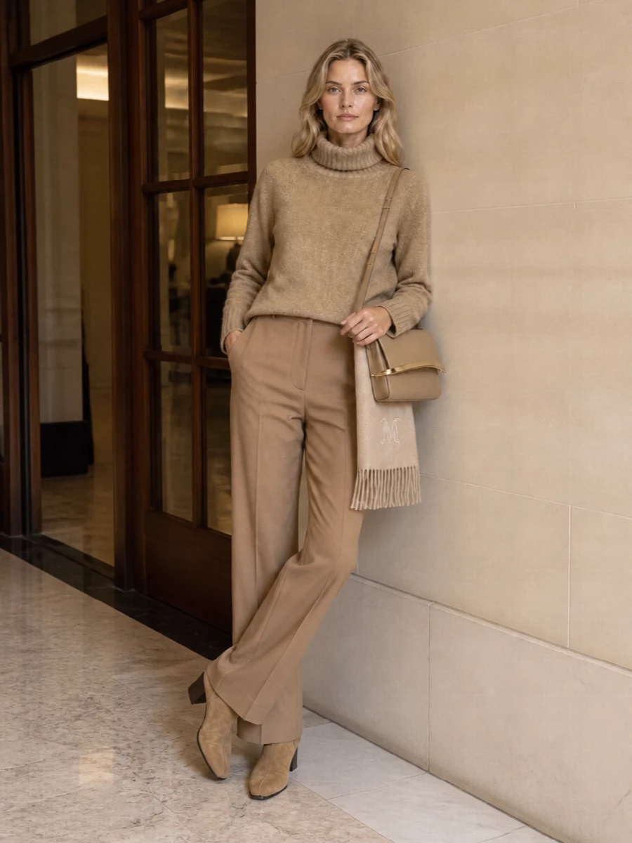 Fabiana filippi camel sweater fendi trousers