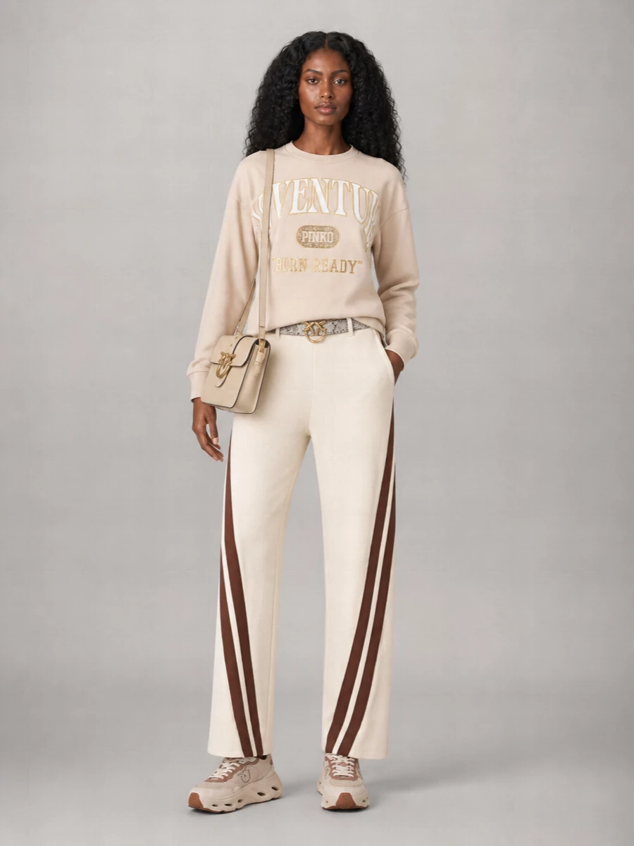 Pinko Cotton Logo-Print Long-Sleeve Sweatshirt