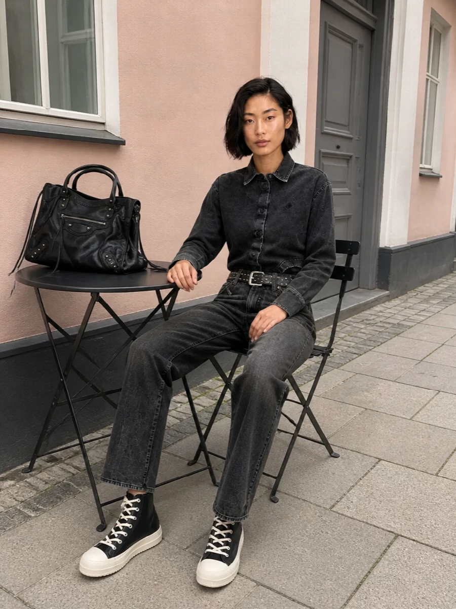 R13 jeans the attico shirt rick owens sneakers
