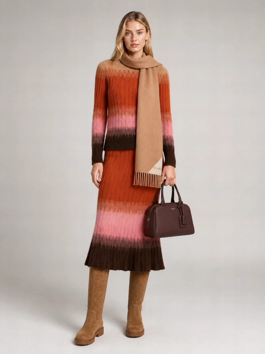 Fendi Ribbed Slim-Fit Gradient Jumper