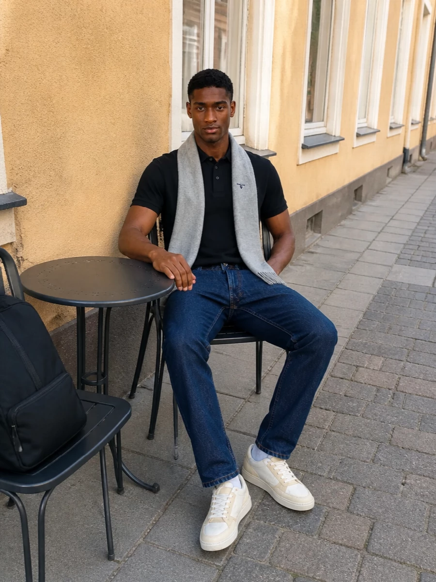 Barbour polo apc jeans tommy sneakers outfit