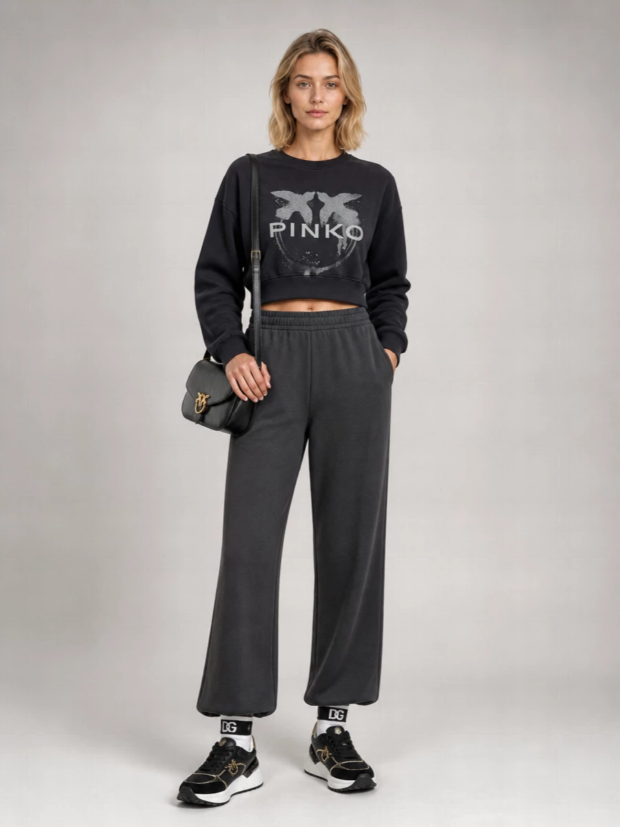 Pinko Cotton Logo Print Sweatshirt