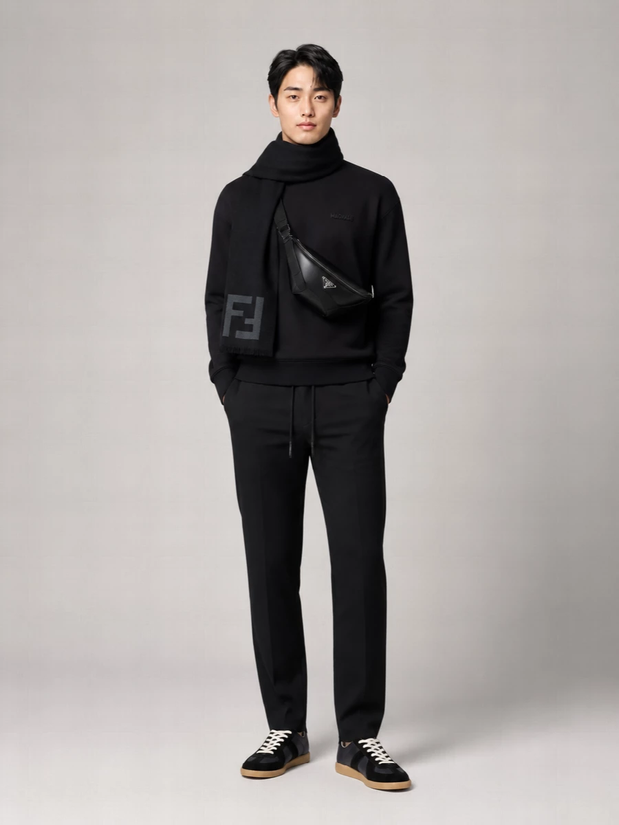 Fendi Fine-Knit Logo-Jacquard Scarf