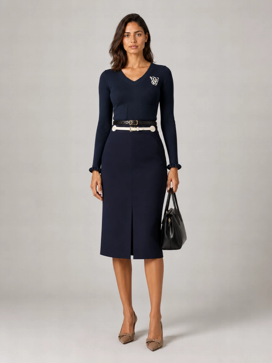 Valentino Garavani High-Rise Wool-Silk Skirt