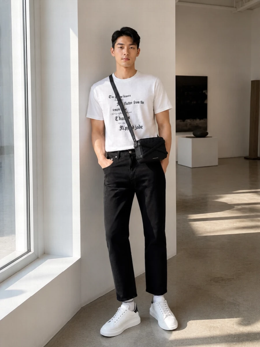 Alexander mcqueen graphic tee black jeans outfit