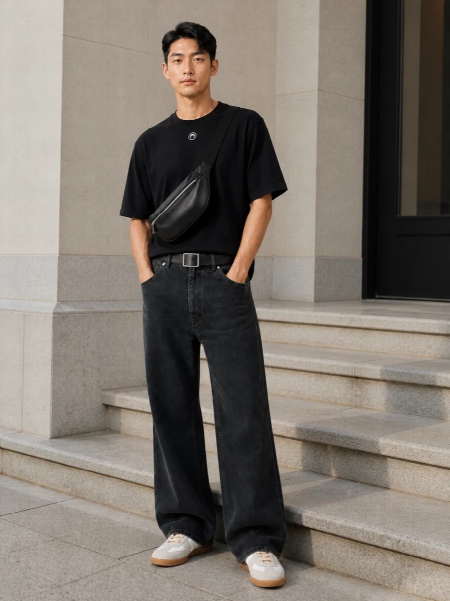Marine serre tee marni wide trousers margiela sneakers