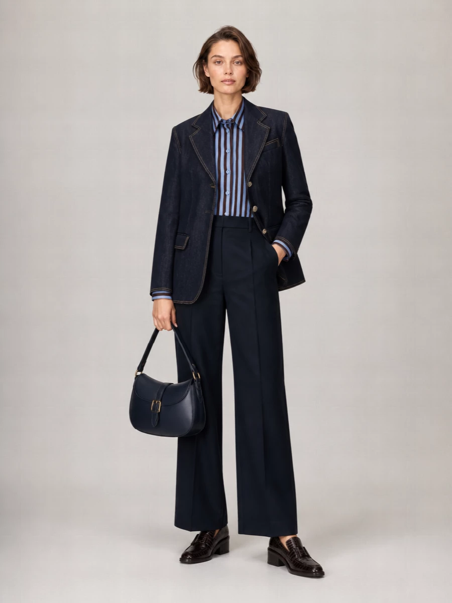 Etro Denim Single-Breasted Blazer