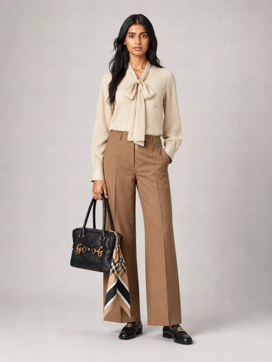 Burberry Calf Leather Tote Bag