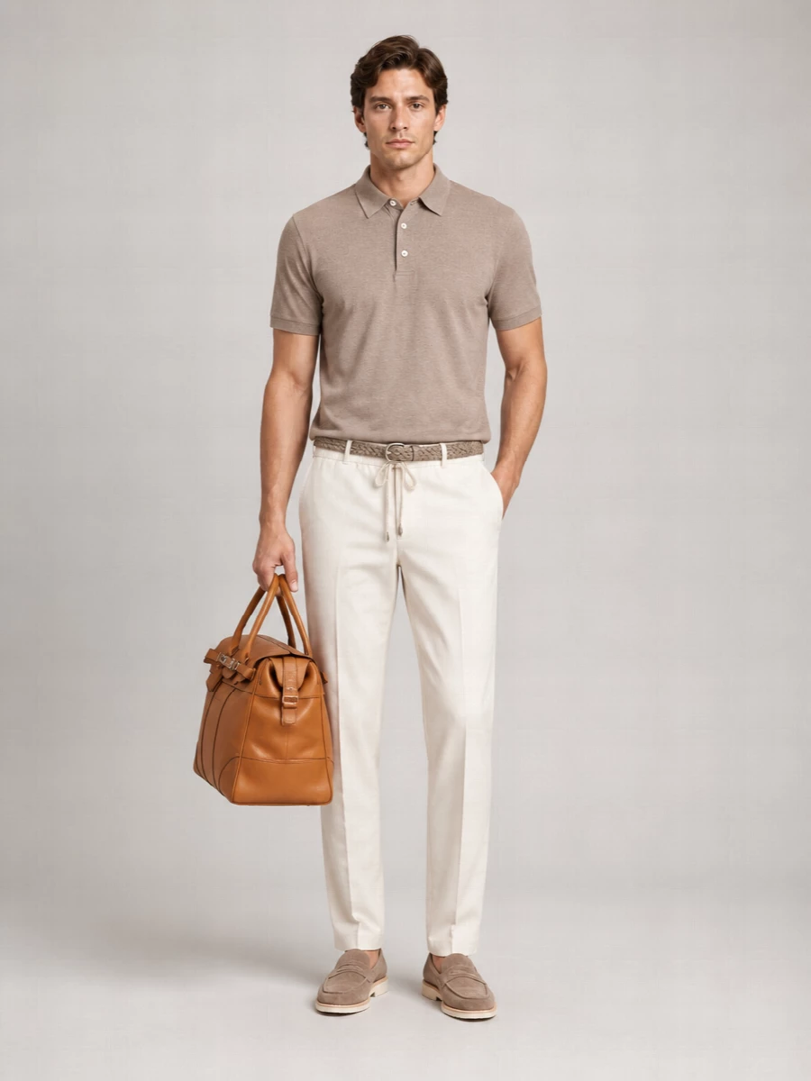 Brioni Trousers Straight Leg Elastic Waistband