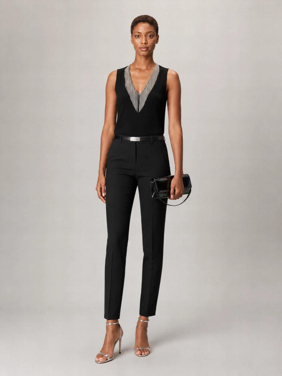 Sportmax Rhinestone Sleeveless Top