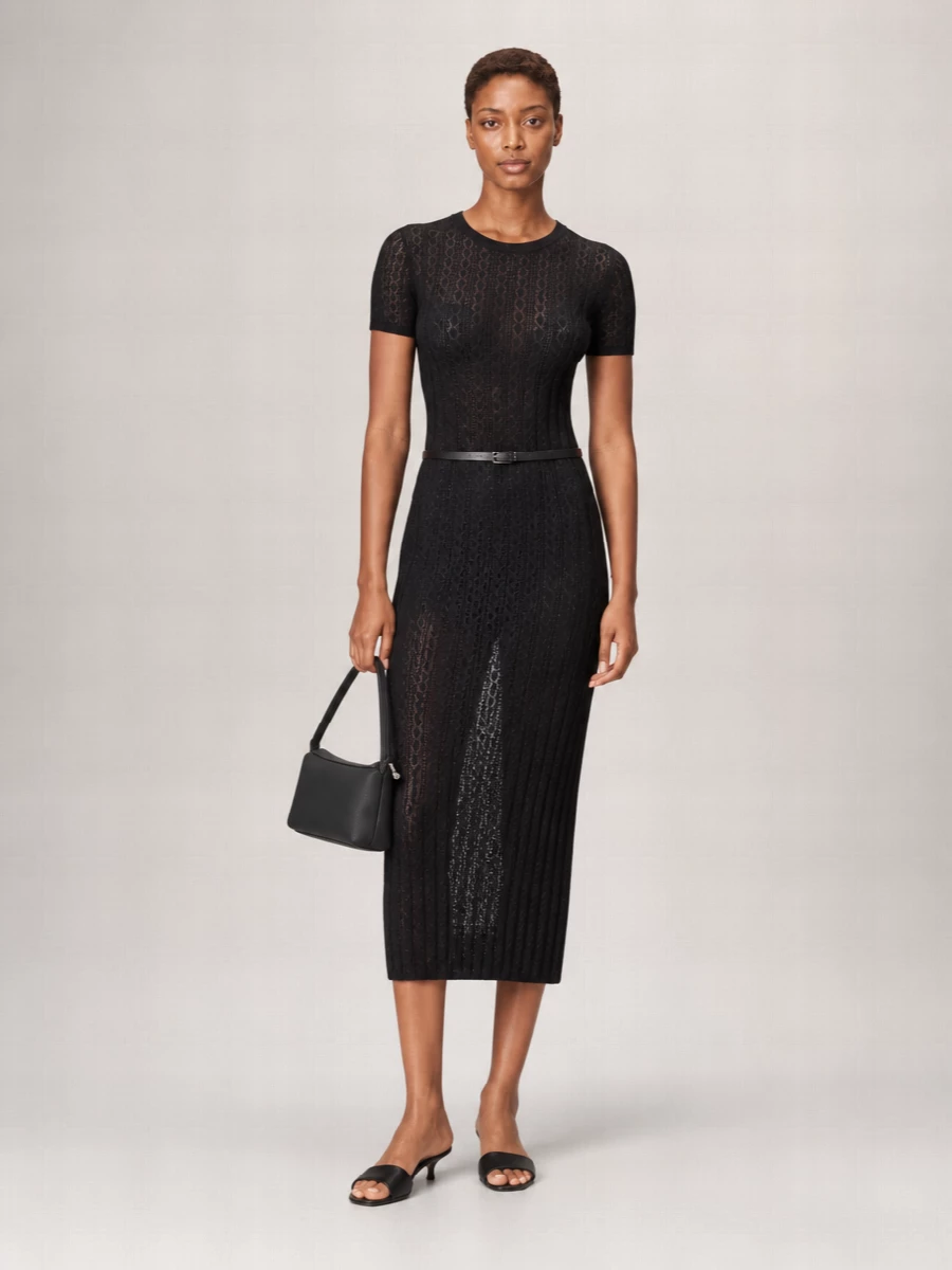 Loulou Studio Stretch Crochet Midi Dress