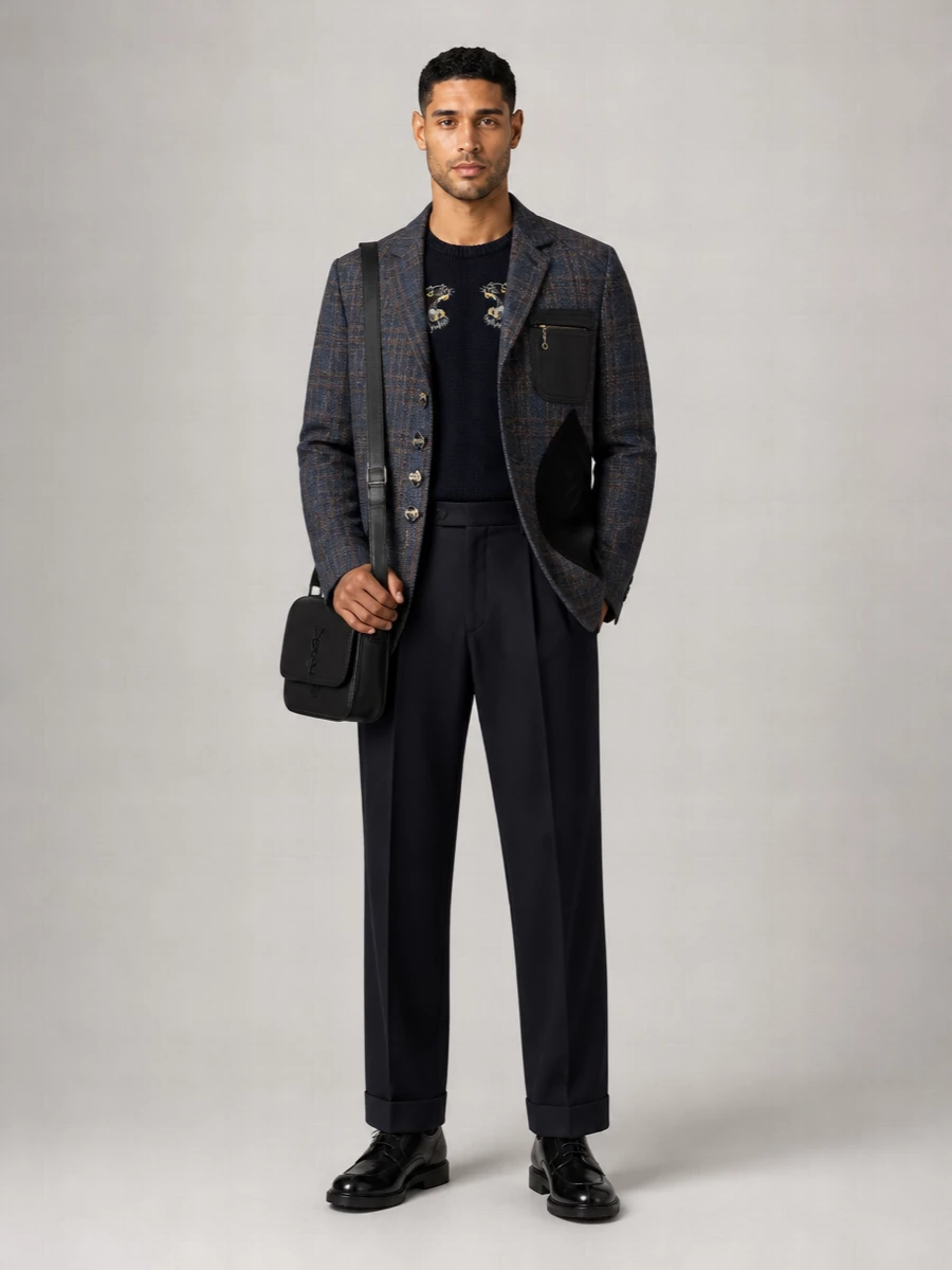 Junya Watanabe Wool Jewel Button Single Breasted Coat