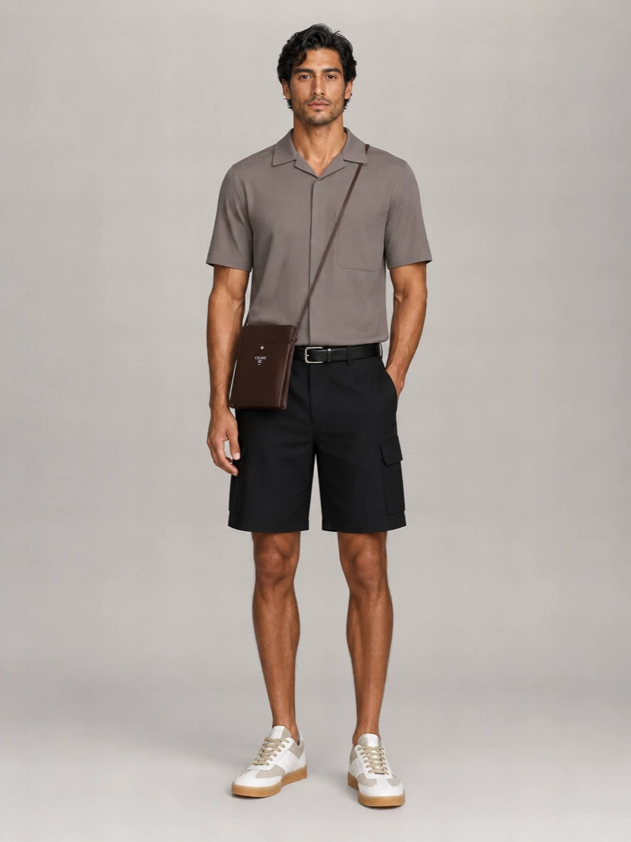 Herno Cotton Pleated Cargo Bermuda Shorts