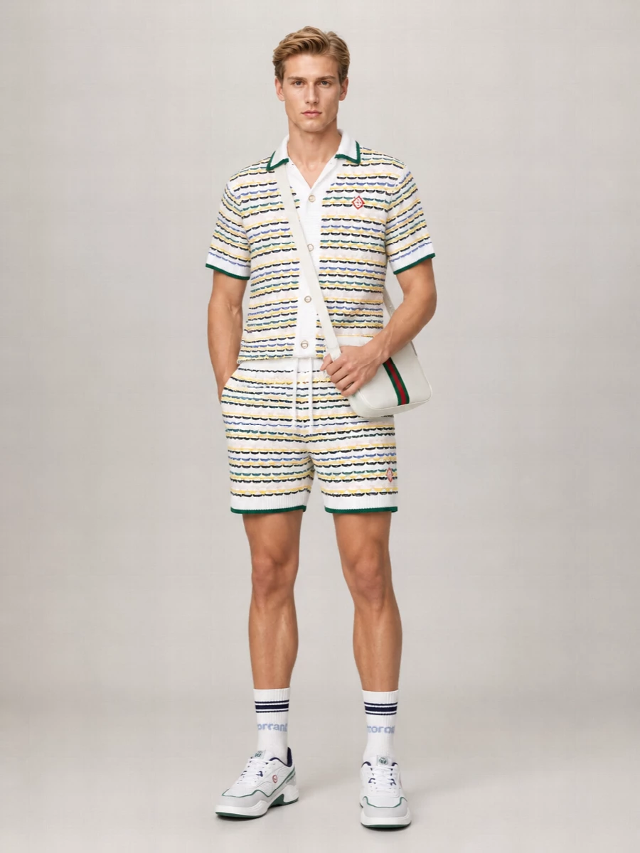 Casablanca Tuck Stitch Polo Shirt