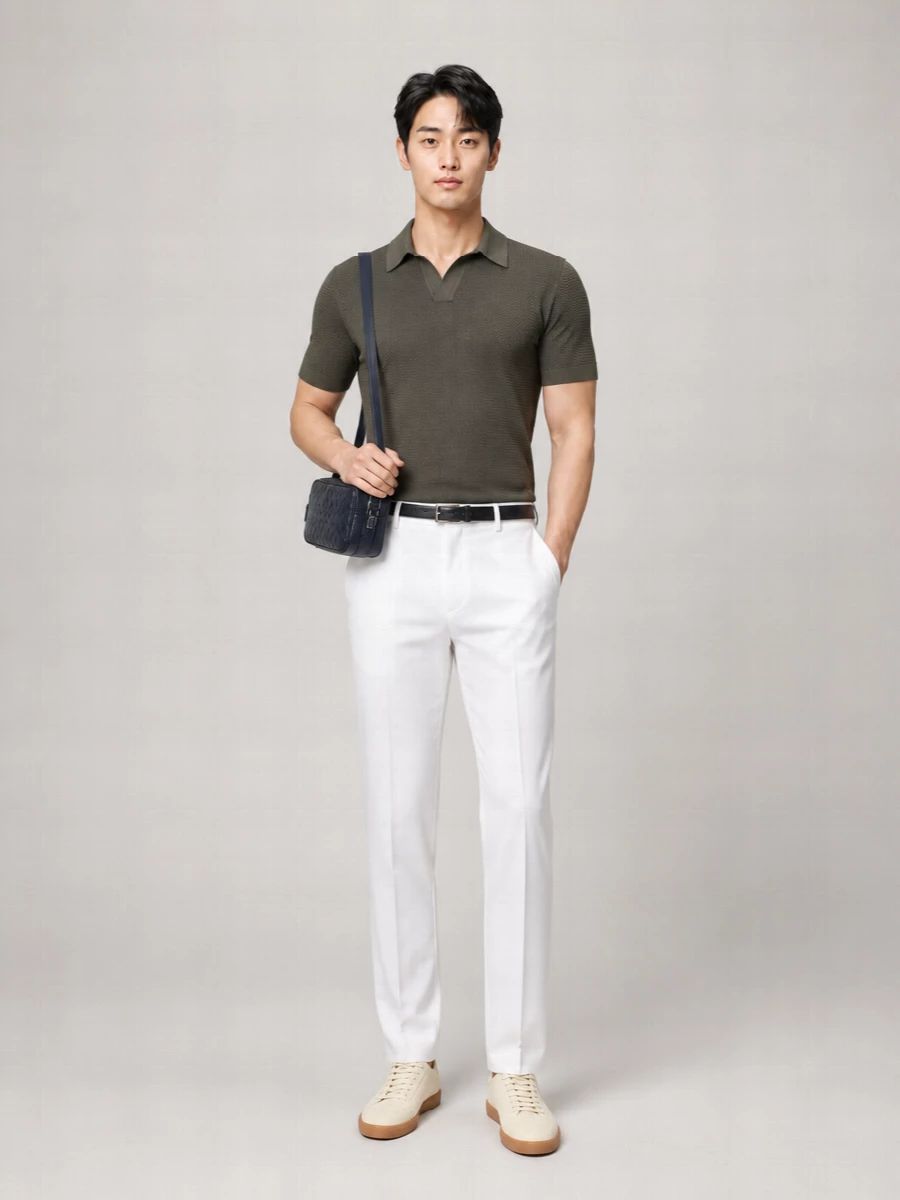 Zegna Cotton V-Neck Short-Sleeve Polo Shirt