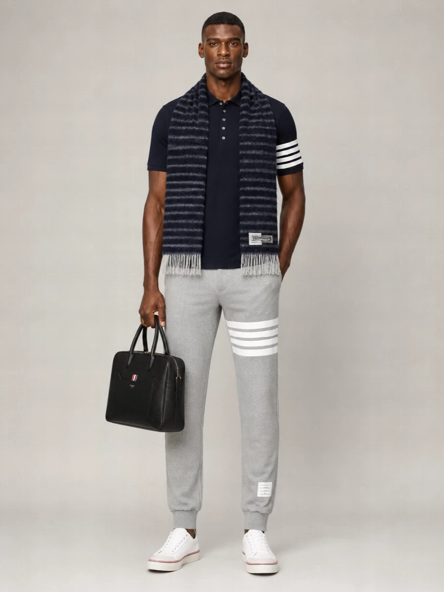 Thom Browne Cotton Piqué Short-Sleeve Polo Shirt