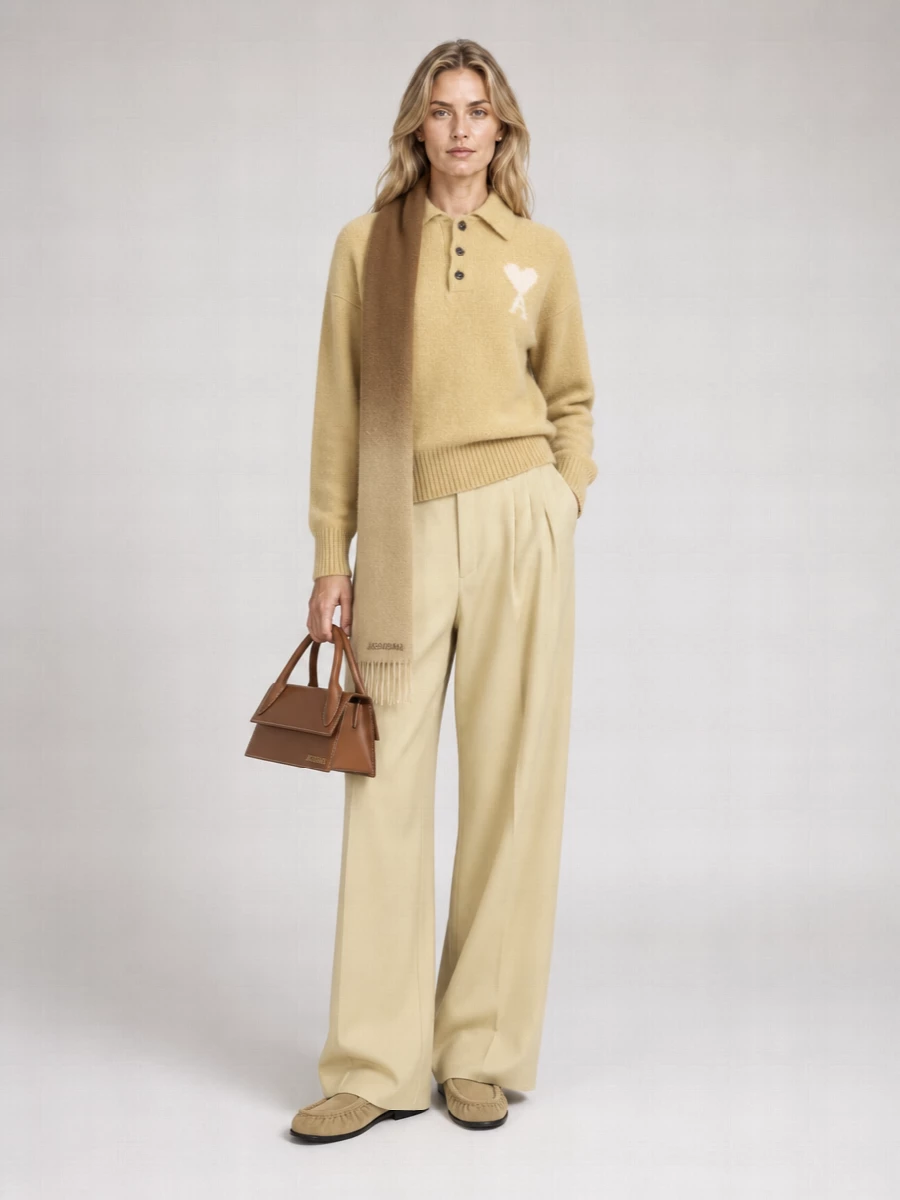 Ami Paris Alpaca Wool Polo Jumper