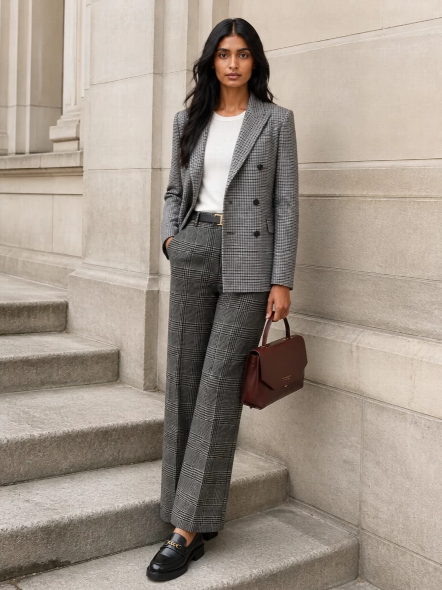 Tagliatore checked blazer glen plaid trousers outfit