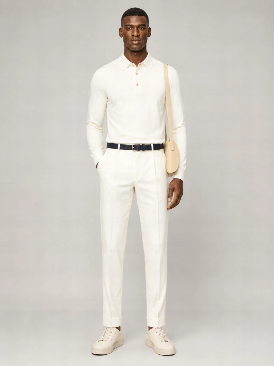 Kiton Cotton Long-Sleeve Polo Shirt