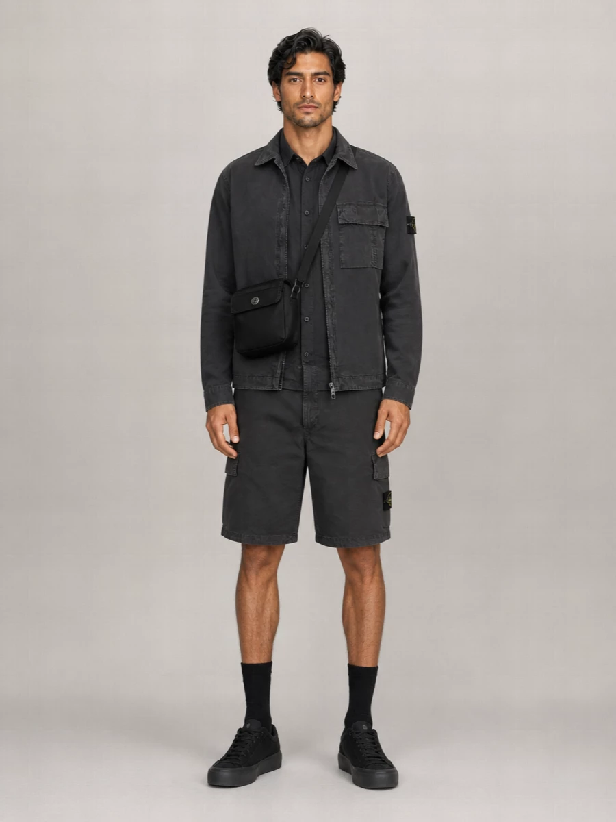 Stone Island Cotton Zip-Up Overshirt