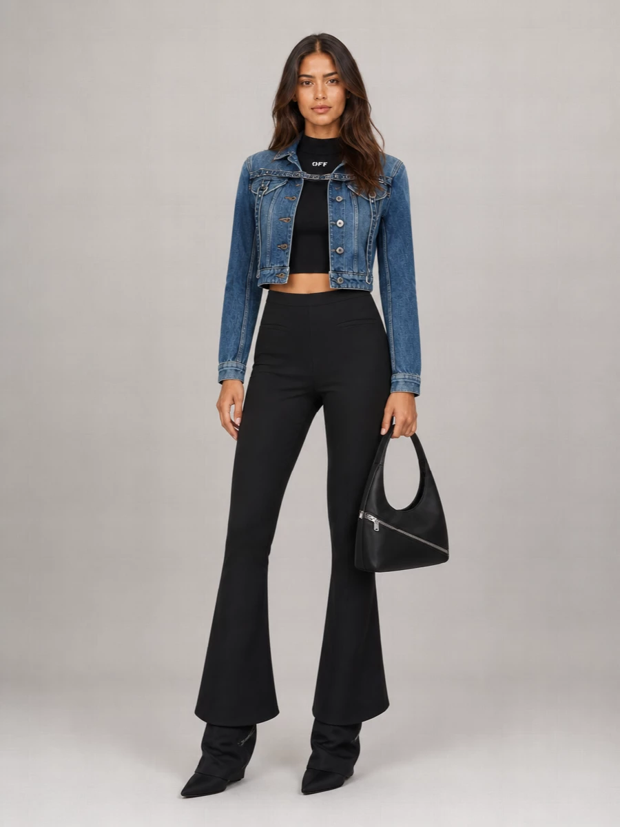 Off-White Denim Cropped Jacket