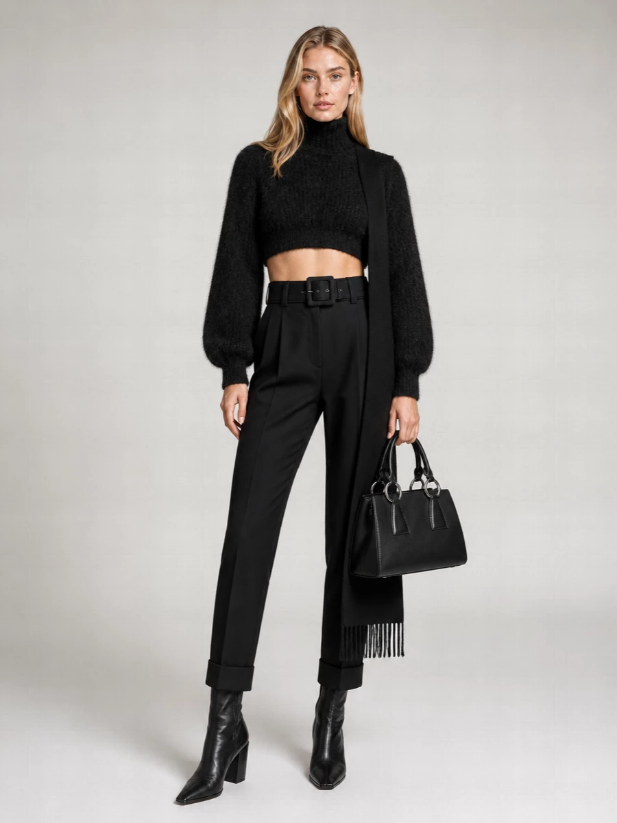 Max Mara mohair-blend english-rib knit cropped cutout top
