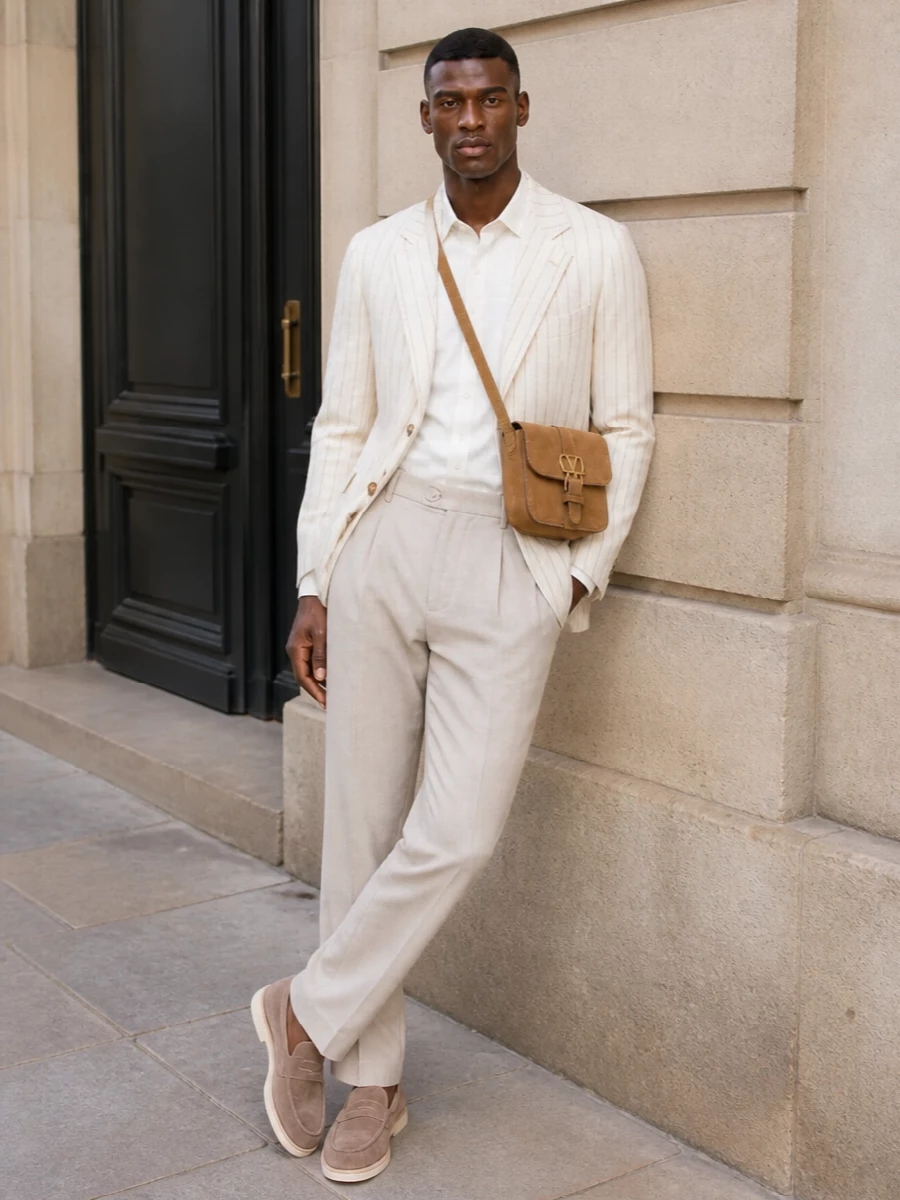 Brunello cucinelli cream blazer outfit men