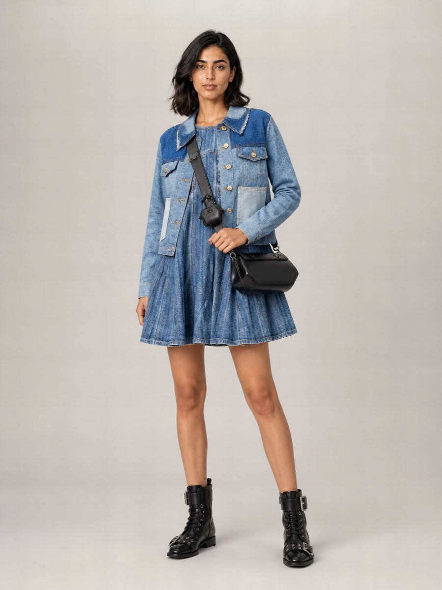 Ganni patchwork denim jacket