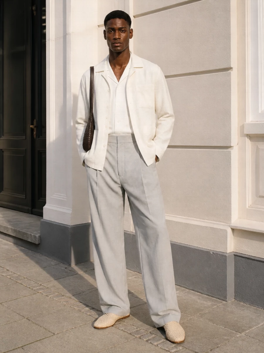 Bottega veneta mens summer wide leg outfit