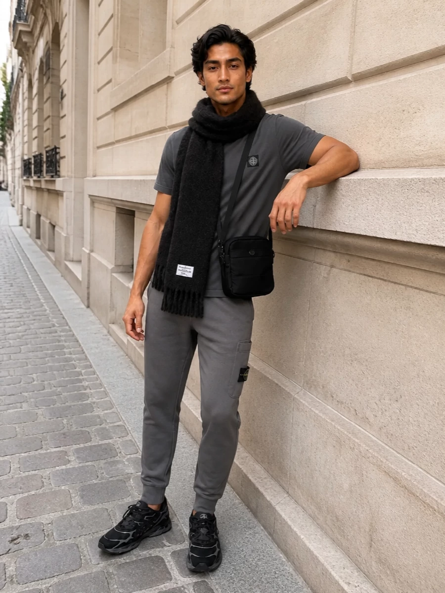 Stone island charcoal tee joggers runners