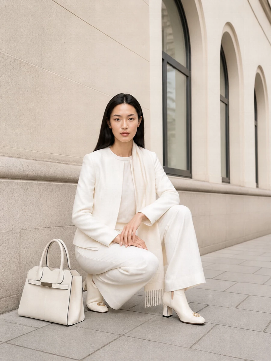 Toteme ivory evening suit wide leg trousers