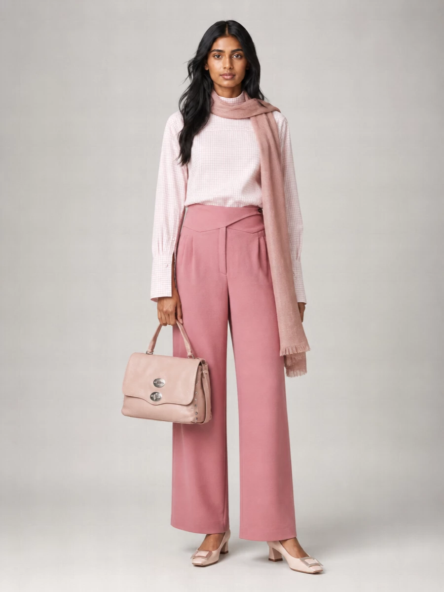 Blazé Milano Virgin Wool Wide-Leg Trousers