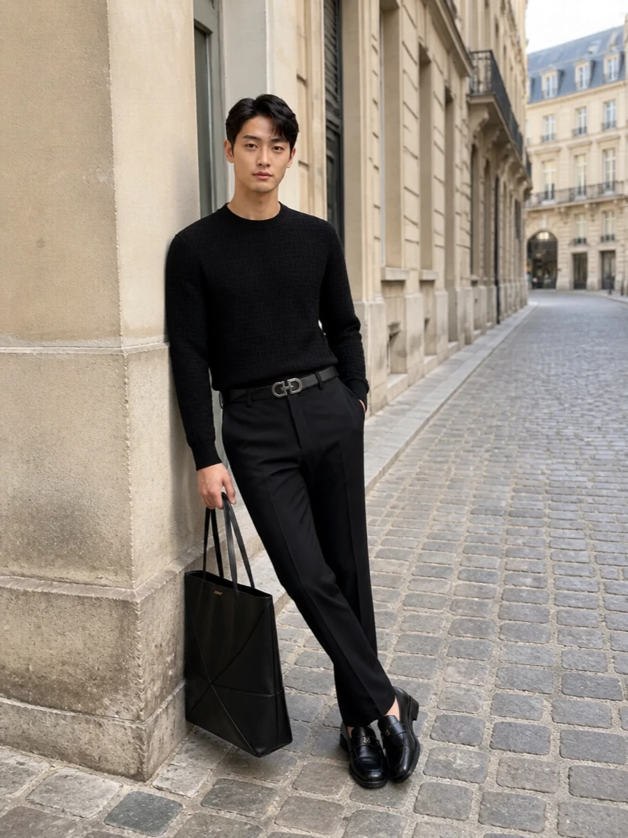Fendi ff knit sweater black tailored trousers