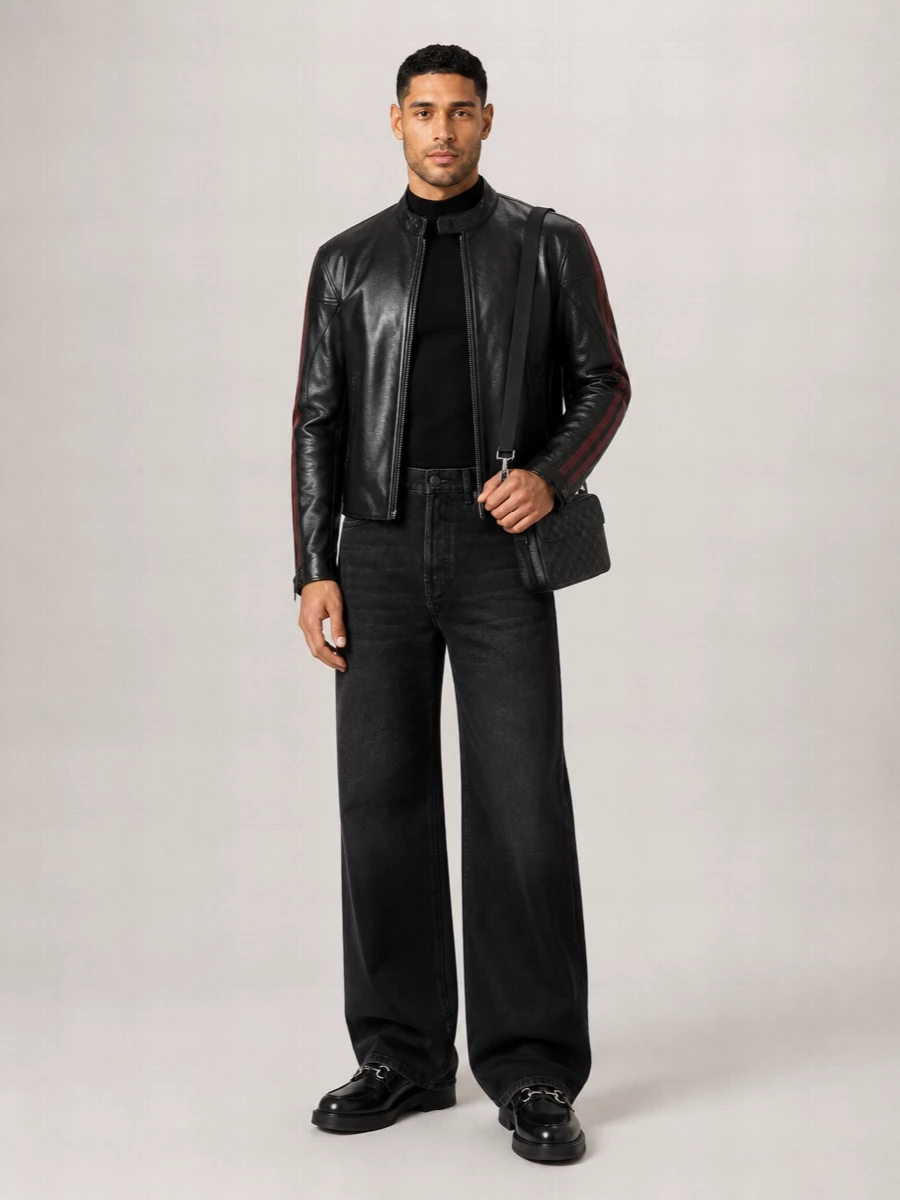 Gucci Calf Leather Biker Jacket