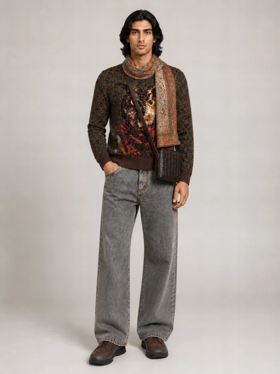 Etro wool blend ribbed crew neck sweater