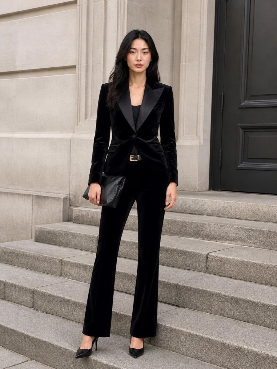 Dondup velvet tux blazer max mara velvet trousers