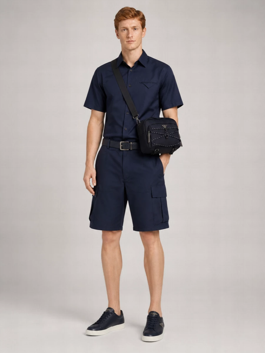 Prada Silk Cargo Bermuda Shorts