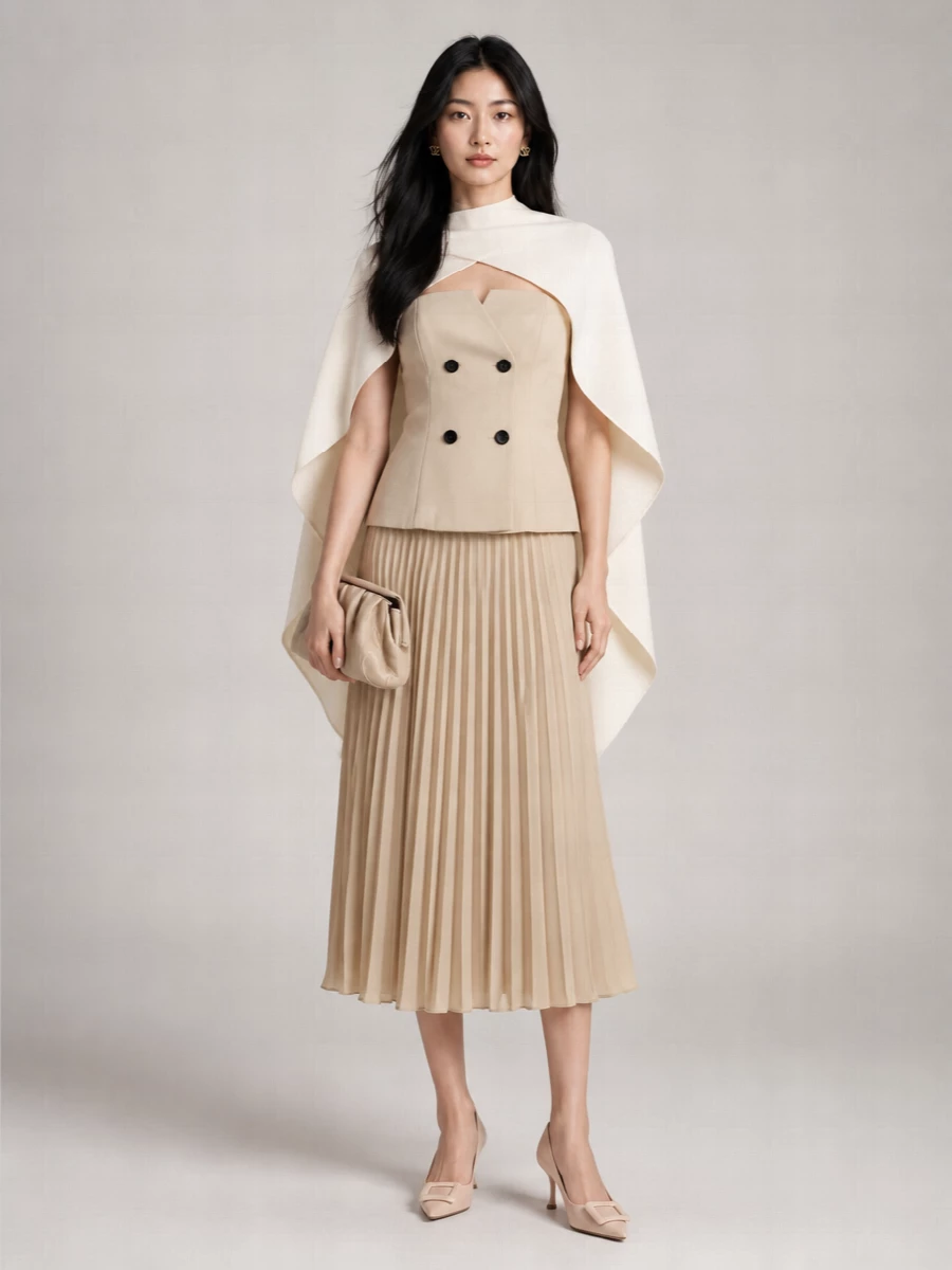 Self-Portrait Stretch Gabardine Evening Dress