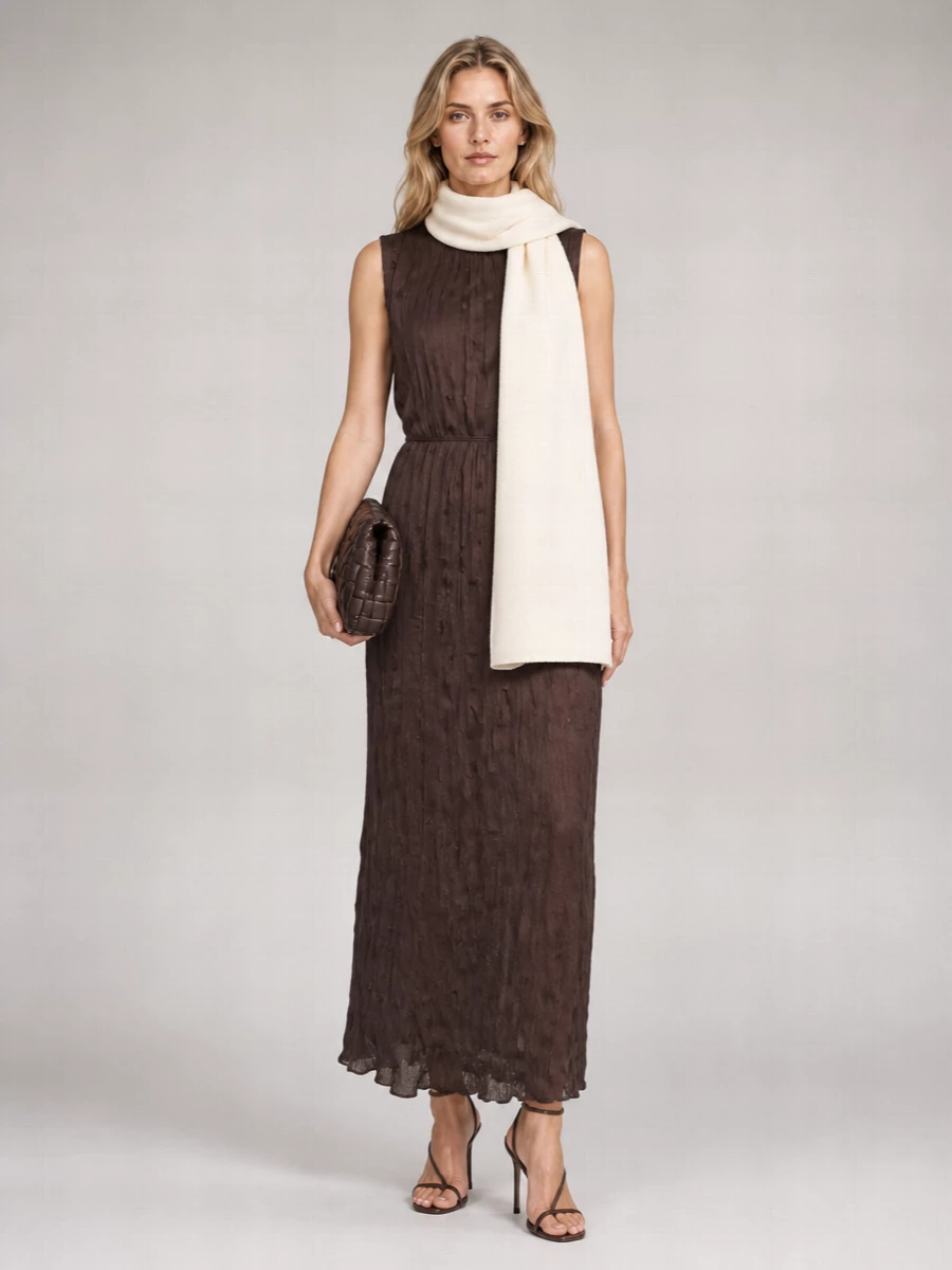 Staud Pleated Sleeveless Maxi Dress