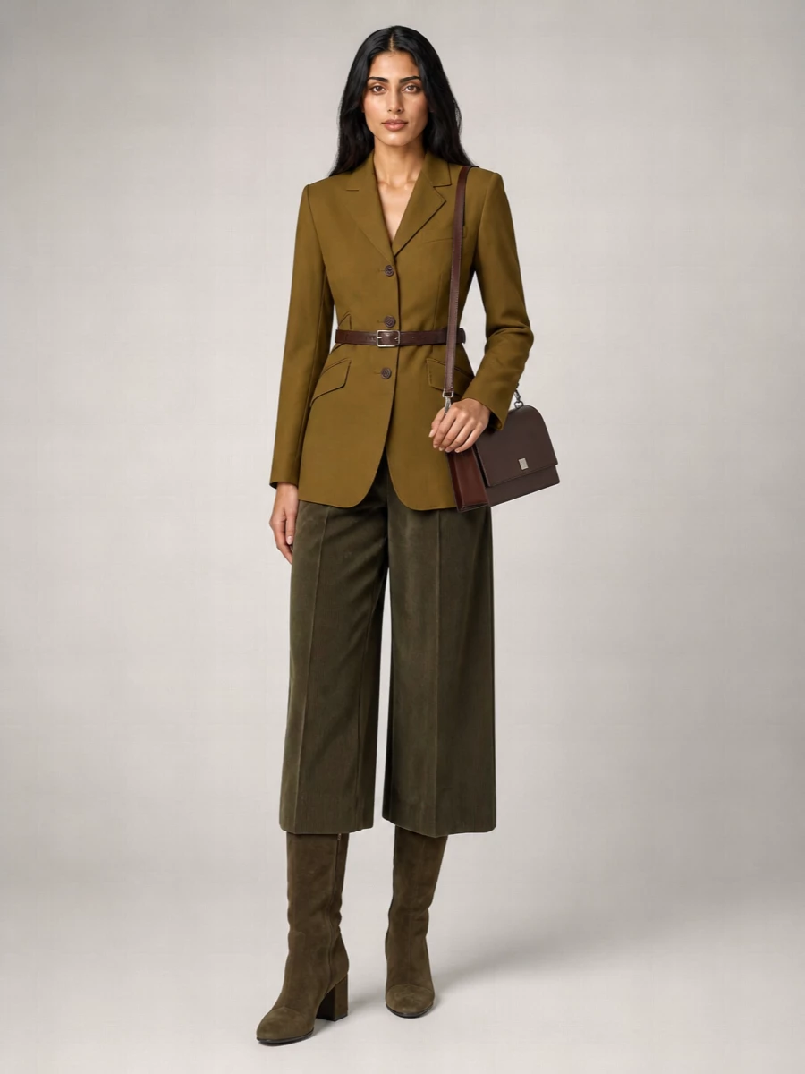 Max Mara Cotton Velvet High-Rise Pleated Wide-Leg Trousers