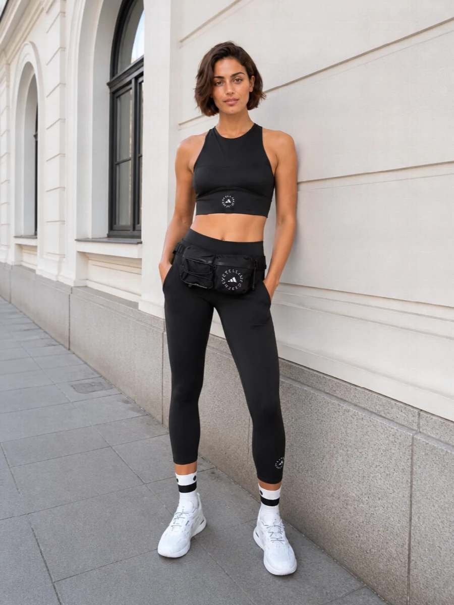 Adidas stella mccartney black gym outfit