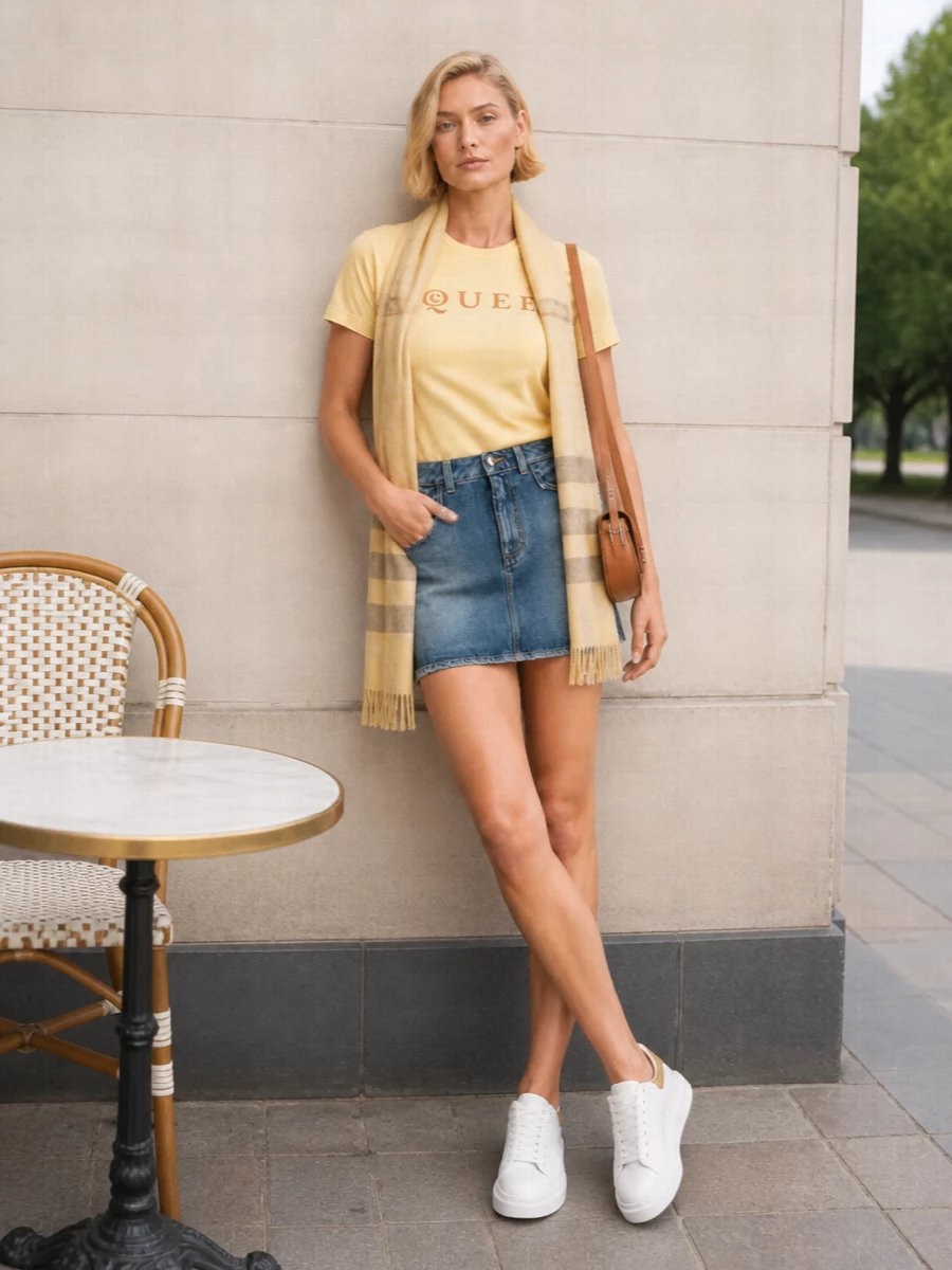 Alexander mcqueen tee denim mini sneakers