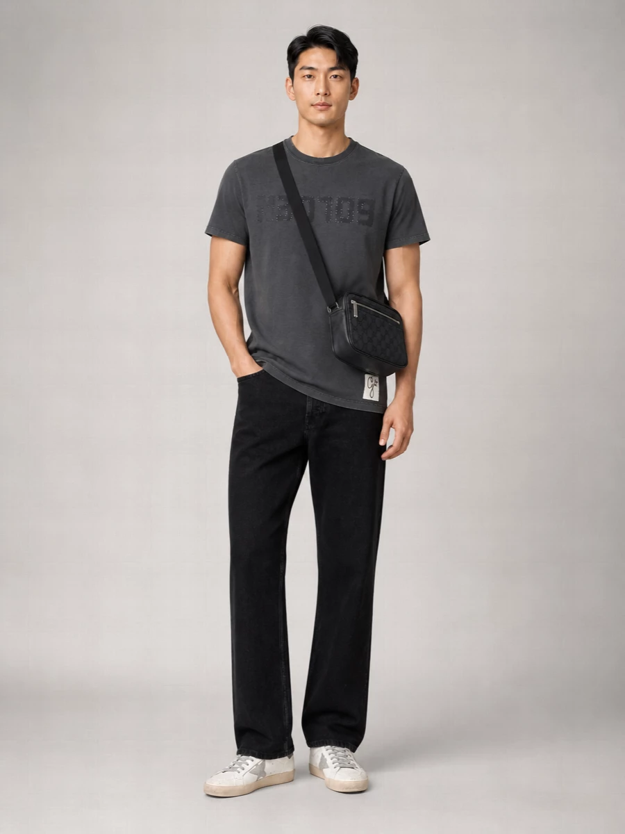 Golden Goose Crew Neck Logo T-Shirt With Patch Detail